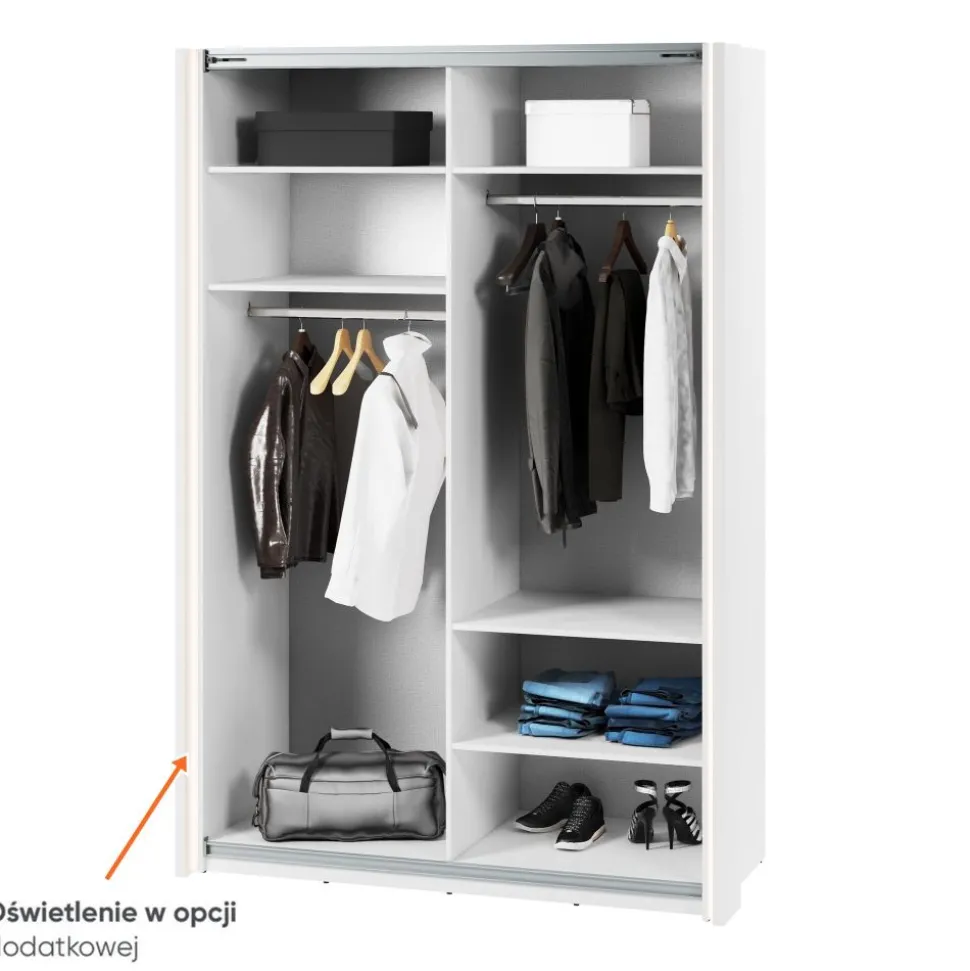 Szafa przesuwna z lustrem 150 cm Lenart Maxi MX-02