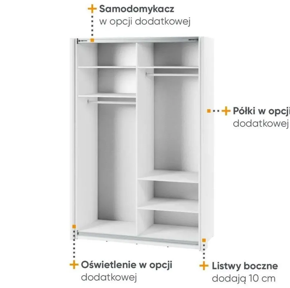 Szafa przesuwna z lustrem 150 cm Lenart Maxi MX-02