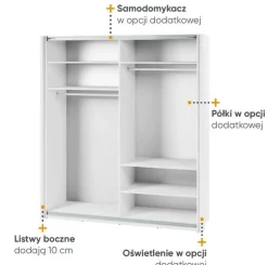 Szafa przesuwna z lustrem 200 cm Lenart Maxi MX-04