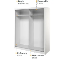 Szafa ryflowana z lustrem Lenart Arti AR-28P