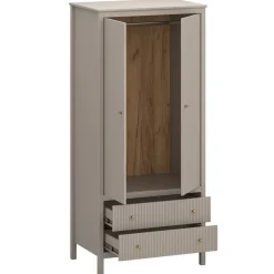 Szafa ryflowana z szufladami kolor taupe KLEO KL-08