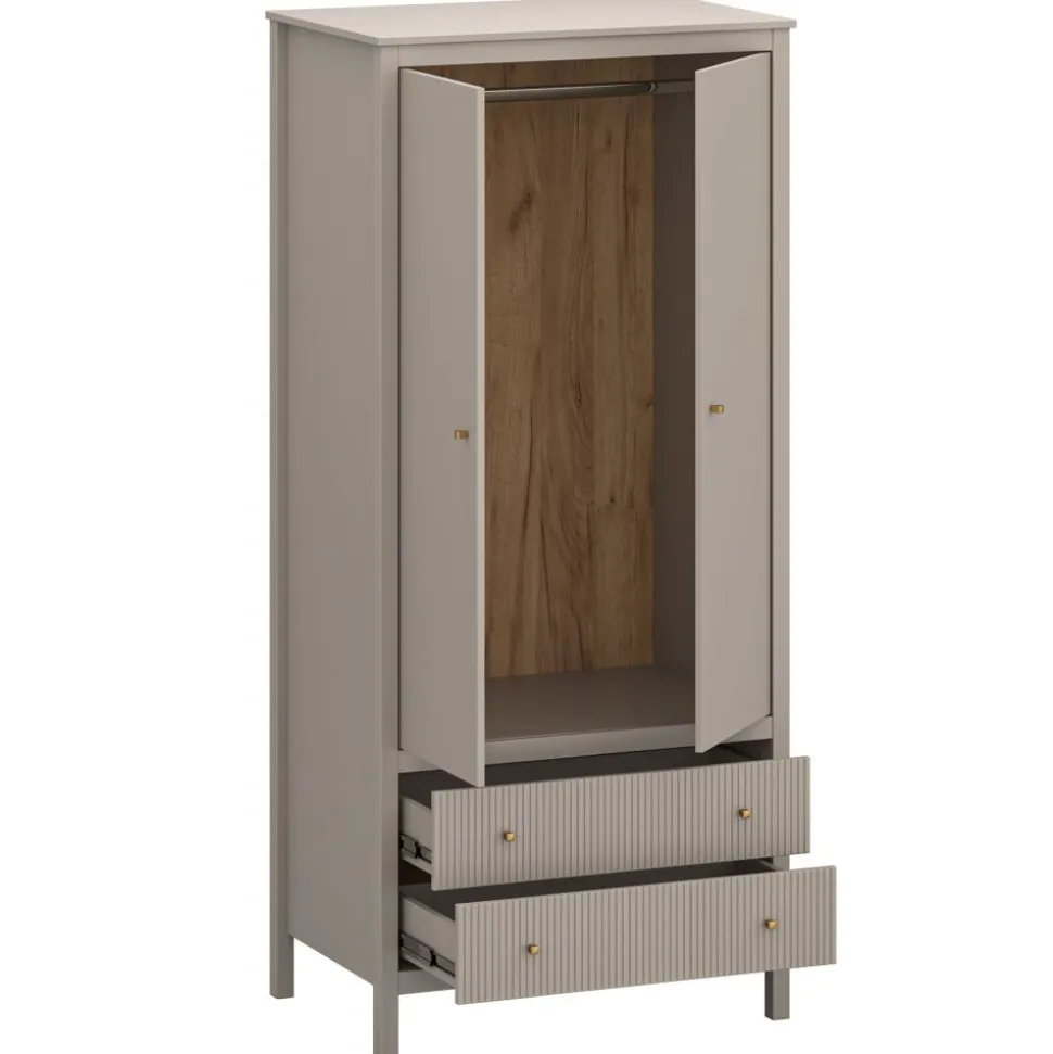 Szafa ryflowana z szufladami kolor taupe KLEO KL-08