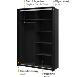 Szafa z lustrem Arti AR-21 Lenart czarny / dąb artisan