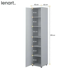 SZAFA Z PÓŁKAMI BC-21 DO PÓŁKOTAPCZANU BED CONCEPT SZARA Lenart
