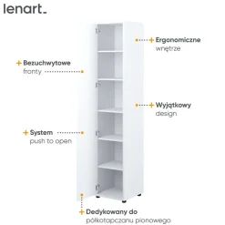 SZAFA Z PÓŁKAMI BC-21 DO PÓŁKOTAPCZANU BED CONCEPT BIAŁA POŁYSK Lenart