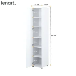 SZAFA Z PÓŁKAMI BC-21 DO PÓŁKOTAPCZANU BED CONCEPT BIAŁA POŁYSK Lenart