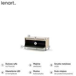 Szafka na buty z siedziskiem z LED Lenart TREND TG-05 Beż piaskowy + czarny