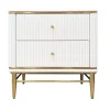 Szafka nocna glamour Violino o biało-złotym wykończeniu