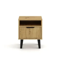 Szafka nocna 1S, ryflowany front dąb artisan BORG DUO