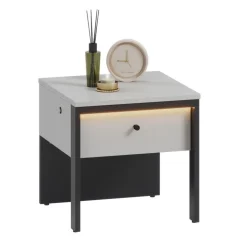 Szafka nocna z szufladą szara Lenart Gris GS-05