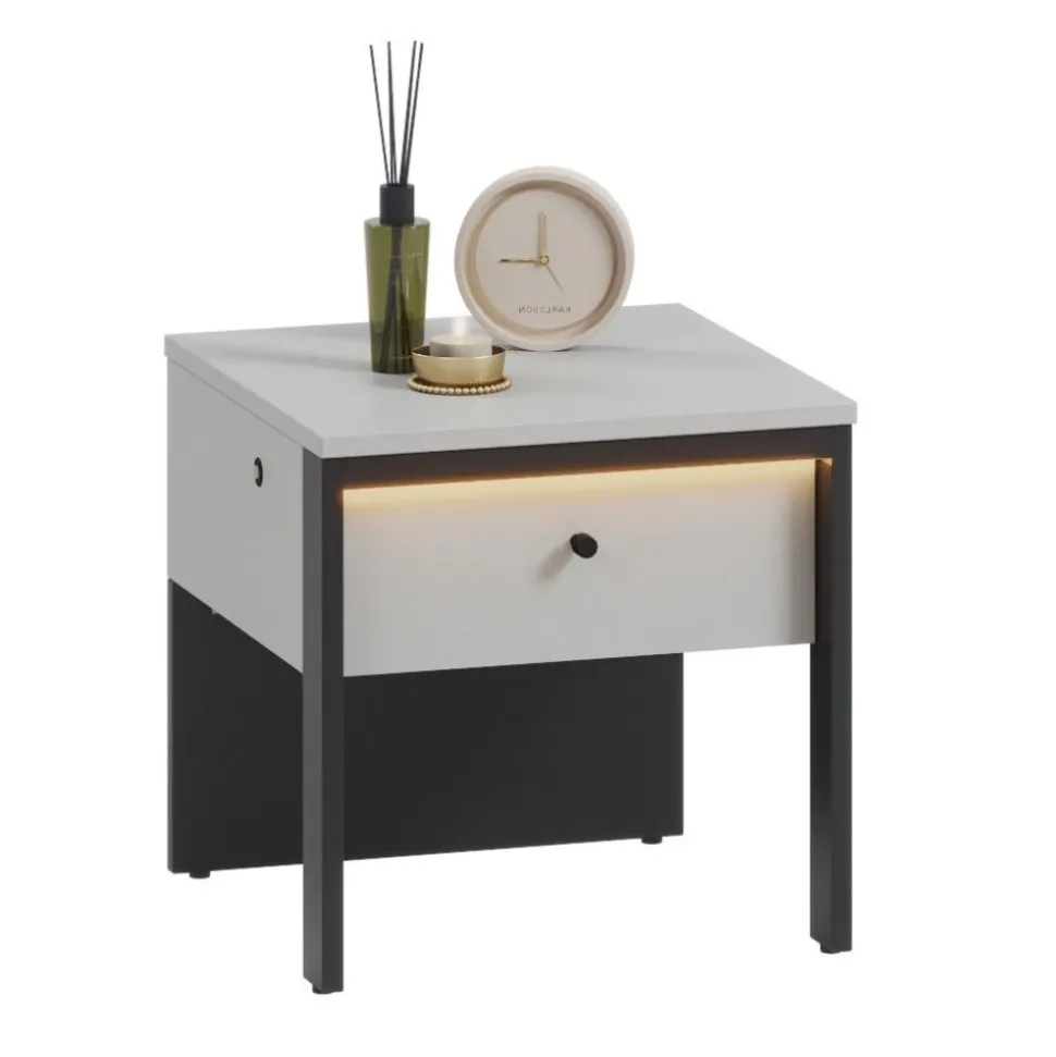 Szafka nocna z szufladą szara Lenart Gris GS-05