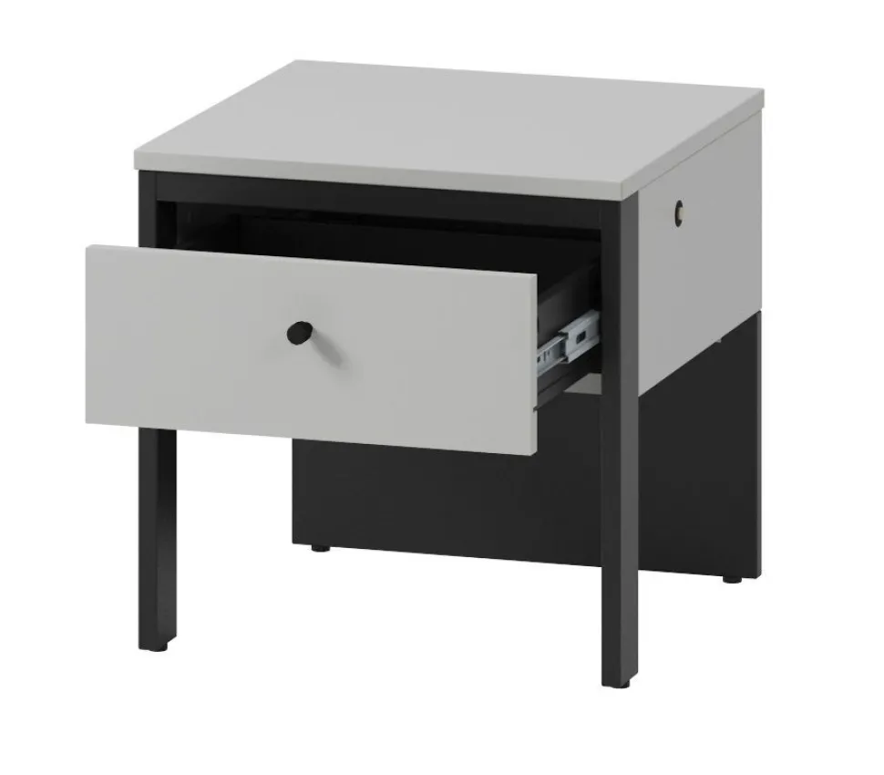 Szafka nocna z szufladą szara Lenart Gris GS-05