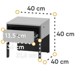 Szafka nocna z szufladą szara Lenart Gris GS-05