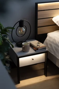Szafka nocna z szufladą szara Lenart Gris GS-05