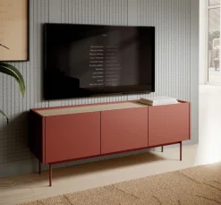 Szafka RTV do salonu Colour ceramiczny czerwony