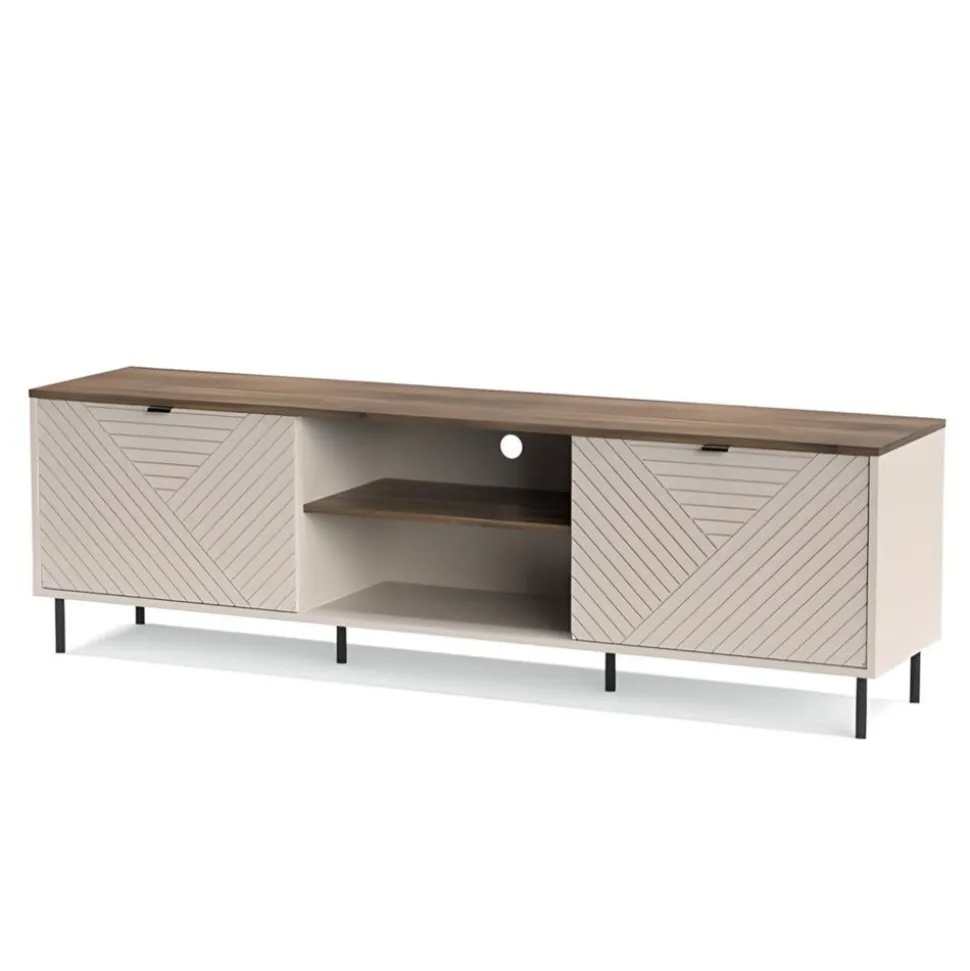 Szafka RTV do salonu EVO 2D/180 cm kaszmir / dąb castello EO-03