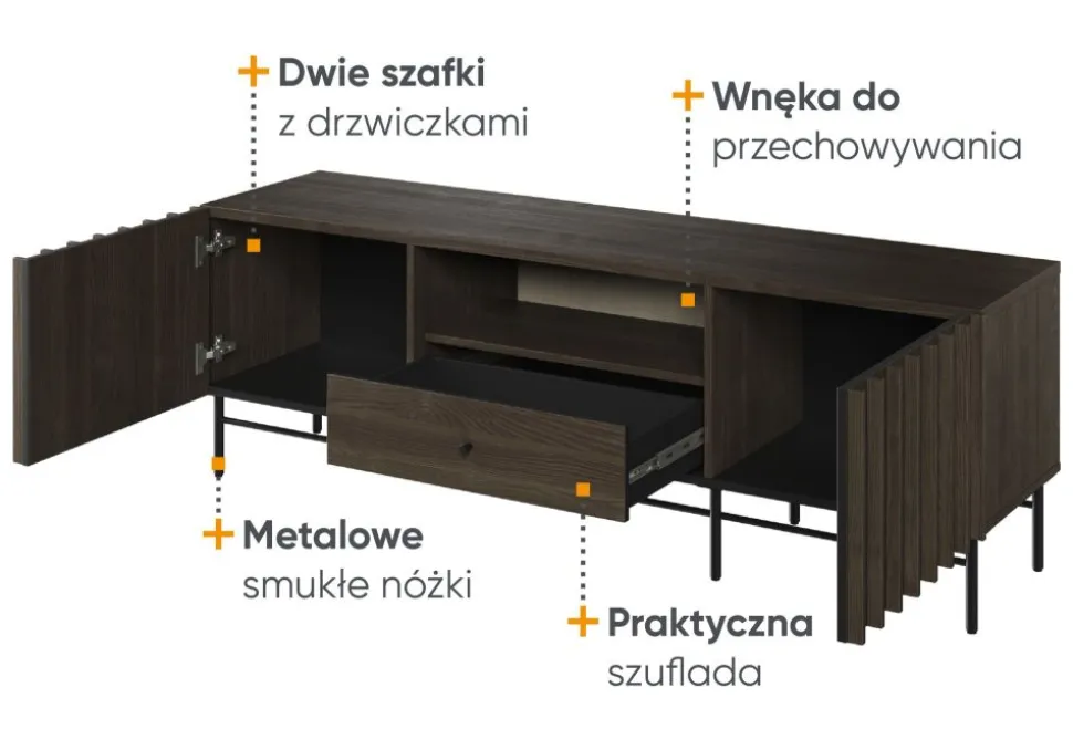 Szafka RTV do salonu Lenart Piemonte PE-03