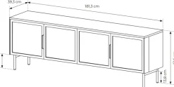 Szafka RTV Lumi 4D – dąb dunin / czerń z dymionym szkłem i oświetleniem LED