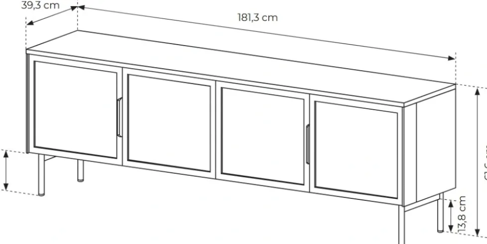 Szafka RTV Lumi 4D – dąb dunin / czerń z dymionym szkłem i oświetleniem LED