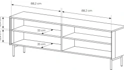 Szafka RTV Lumi 4D – dąb dunin / czerń z dymionym szkłem i oświetleniem LED