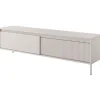 Szafka RTV ryflowana z szafkami 187 cm Senso 2d beżowa