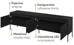 Szafka RTV z lamelami Lenart Trend TR-06 czarna