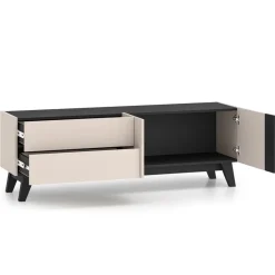 Szafka RTV z szufladami Freshion 05 cashmere/czarny - RTV2D2S