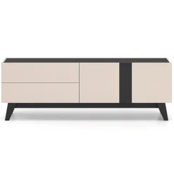 Szafka RTV z szufladami Freshion 05 cashmere/czarny - RTV2D2S