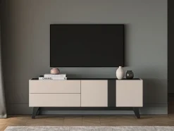 Szafka RTV z szufladami Freshion 05 cashmere/czarny - RTV2D2S