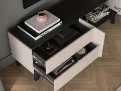 Szafka RTV z szufladami Freshion 05 cashmere/czarny - RTV2D2S