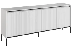 Szeroka komoda ryflowana Lenart Trend TR-04 biała