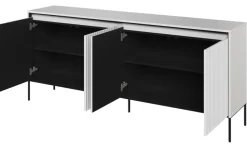 Szeroka komoda ryflowana  Lenart Trend TR-04 biała