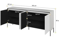 Szeroka komoda ryflowana  Lenart Trend TR-04 biała
