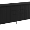 Szeroka komoda ryflowana  Lenart Trend TR-01 czarna