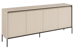 Szeroka komoda ryflowana Lenart Trend TR-04 beż piaskowy