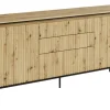 Szeroka komoda ryflowana  Lenart Trend TR-01 dąb artisan