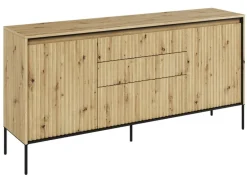 Szeroka komoda ryflowana Lenart Trend TR-01 dąb artisan