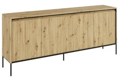 Szeroka komoda z lamelami Lenart Trend TR-04 dąb artisan