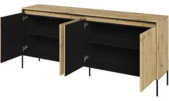 Szeroka komoda z lamelami Lenart Trend TR-04 dąb artisan
