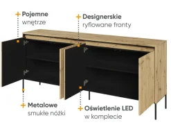 Szeroka komoda z lamelami Lenart Trend TR-04 dąb artisan
