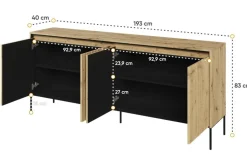 Szeroka komoda z lamelami Lenart Trend TR-04 dąb artisan