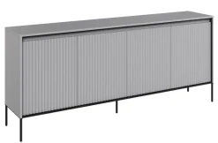 Szeroka ryflowana komoda Lenart Trend TR-04 szara