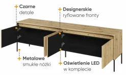 Szeroka szafka RTV z lamelami Lenart Trend TR-06 dąb artisan