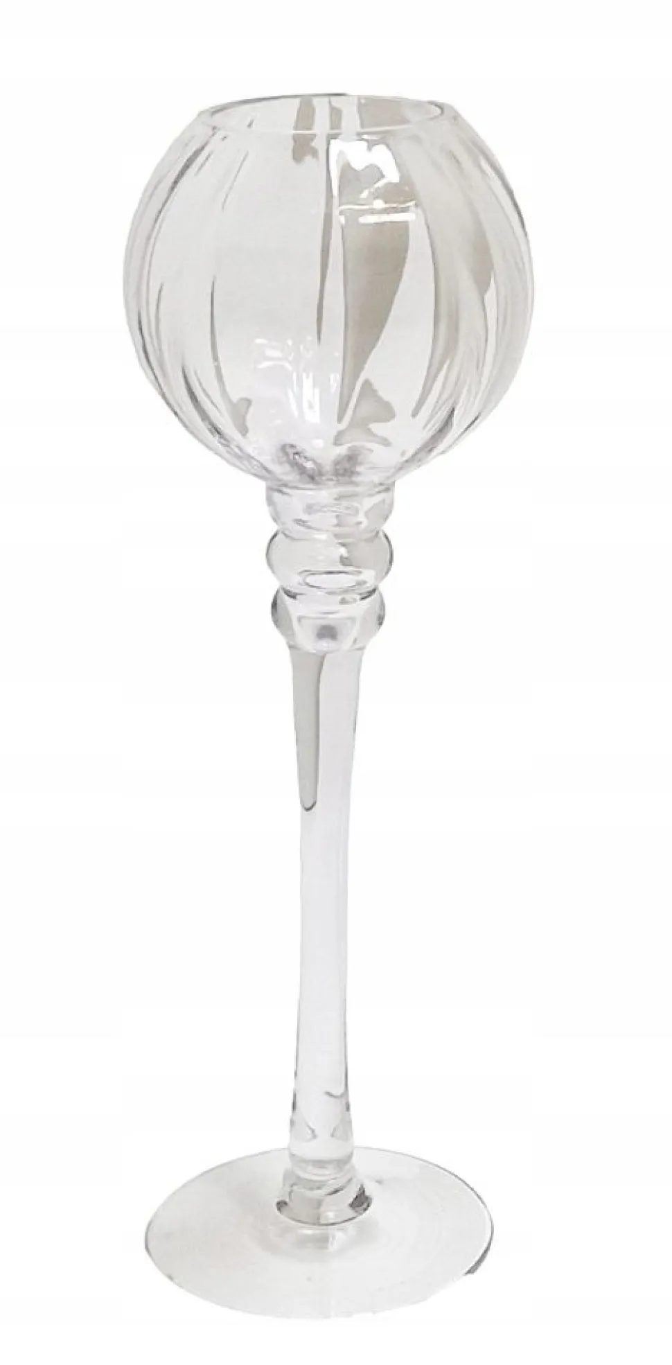 Szklany świecznik kielich glamour 50cm