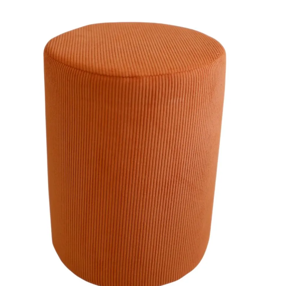 Sztruksowa pufa okragła pomarańczowa Hauss Roller Cord 205.11