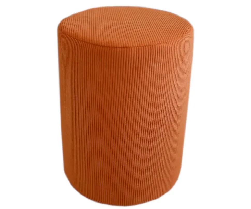 Sztruksowa pufa okragła pomarańczowa Hauss Roller Cord 205.11