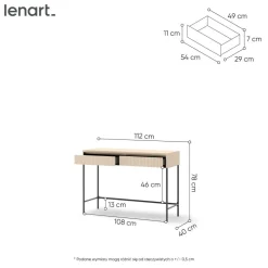 Toaletka do sypialni Lenart TREND TS-09 Beż piaskowy + czarny