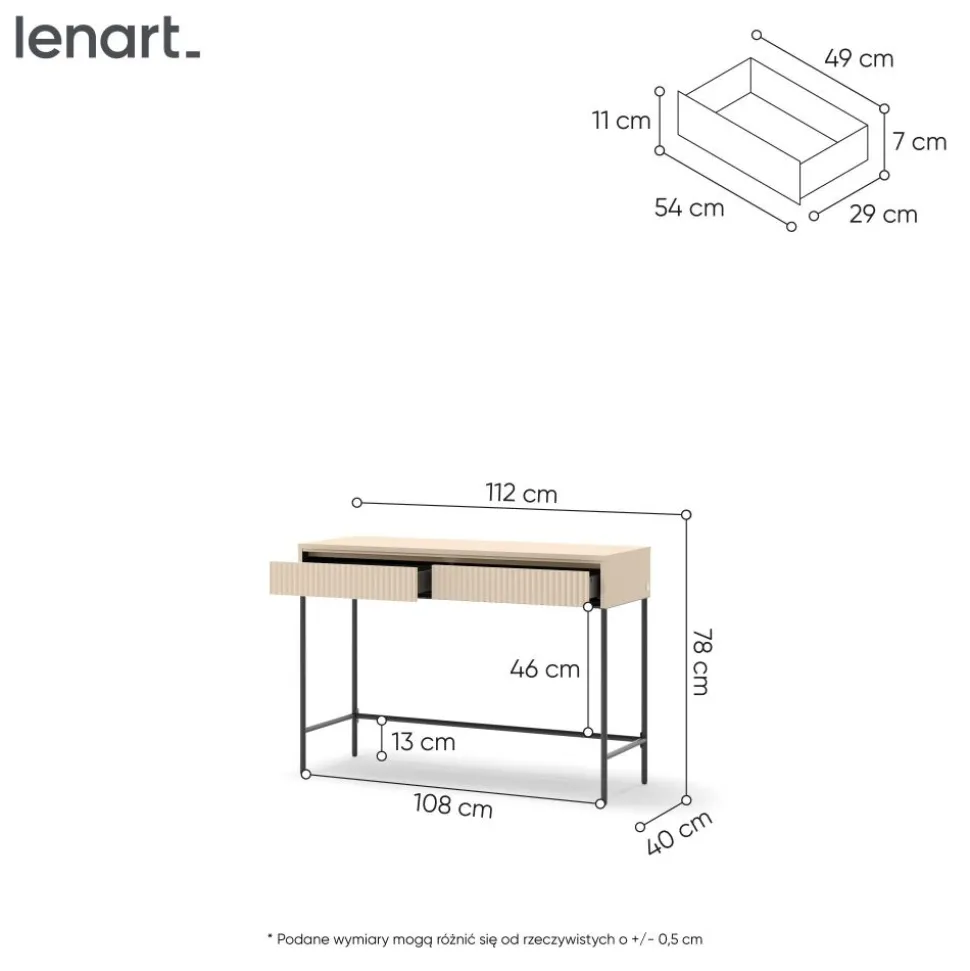 Toaletka do sypialni Lenart TREND TS-09 Beż piaskowy + czarny