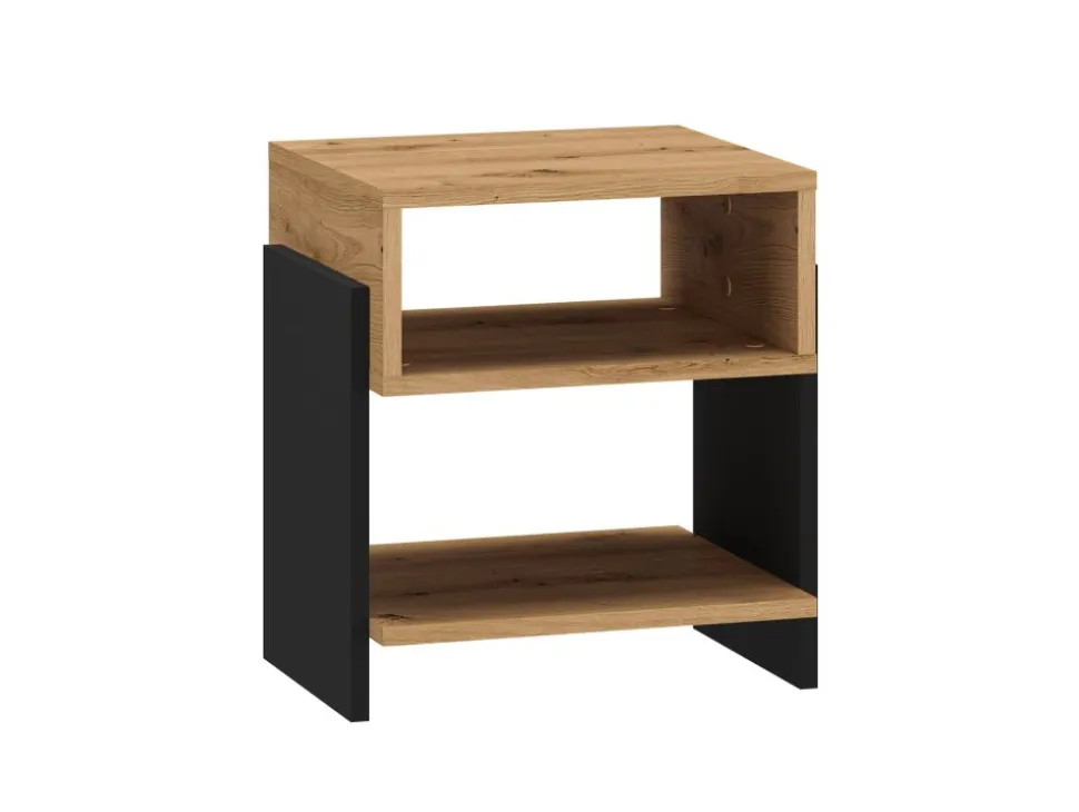 TRIS 01 dąb artisan/czarny - szafka nocna