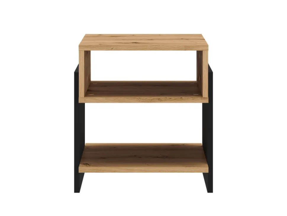 TRIS 01 dąb artisan/czarny - szafka nocna